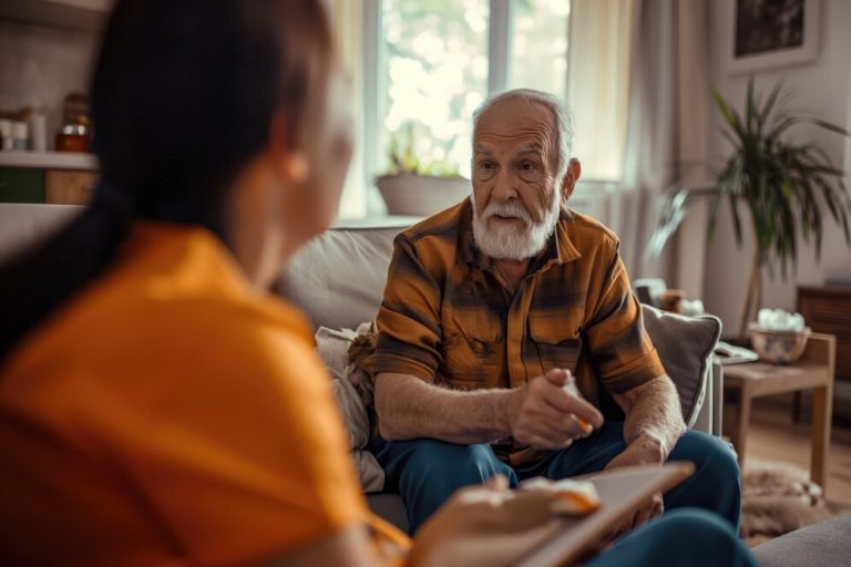 realistic-scene-with-health-worker-taking-care-elderly-patient_23-2151231438